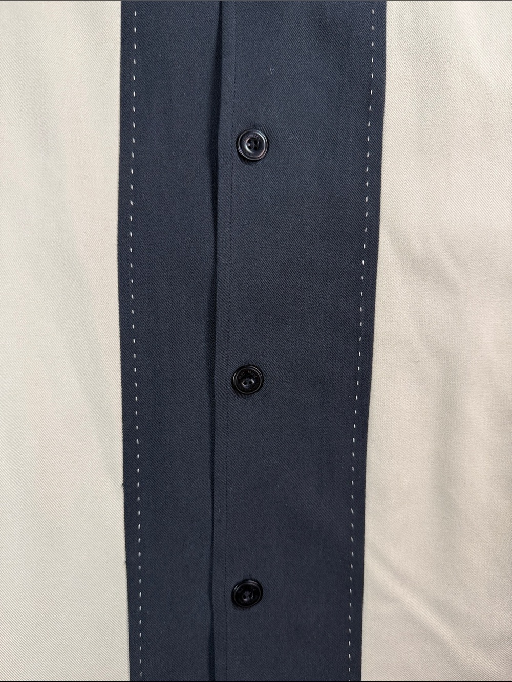 Nat Nast 100% Silk Bowling Shirt Colorblock Cream Black Retro XL - Picture 7 of 7